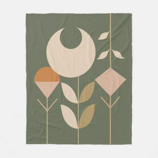 Boho Abstrakt Lily Fleecedecke (Vorderseite)