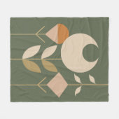 Boho Abstrakt Lily Fleecedecke (Vorderseite (Horizontal))