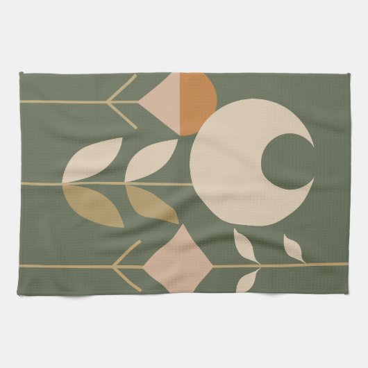 Boho Abstrakt Lily Geschirrtuch (Horizontal)