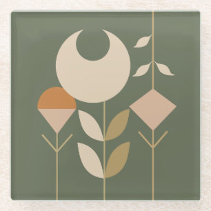 Boho Abstrakt Lily Glasuntersetzer