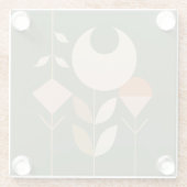 Boho Abstrakt Lily Glasuntersetzer (Rückseite)