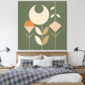 Boho Abstrakt Lily Leinwanddruck (Insitu (Schlafzimmer))