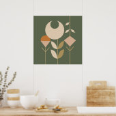 Boho Abstrakt Lily Poster (Küche)