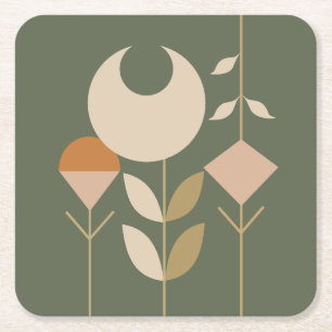 Boho Abstrakt Lily Rechteckiger Pappuntersetzer