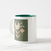 Boho Abstrakt Lily Zweifarbige Tasse (Vorderseite Links)