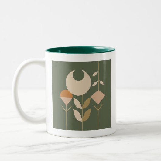 Boho Abstrakt Lily Zweifarbige Tasse (Links)