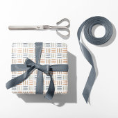 Boho Abstrakt Lines - blau Geschenkpapier