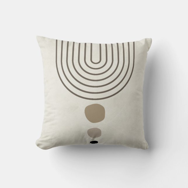 Boho Abstrakt Mitte Jahrhundert Modernes Kissen (Vorderseite)