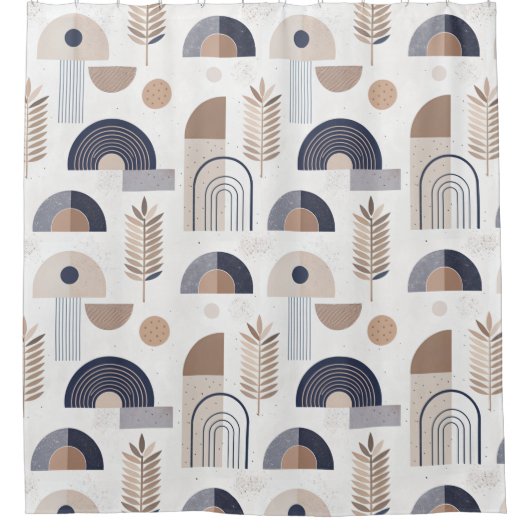 Boho Abstrakt Modern Geometric Dorm Duschvorhang (Vorderseite)