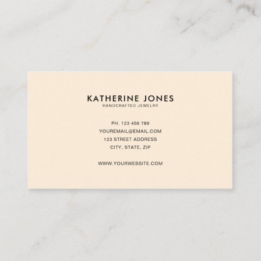 Boho Abstrakt Modern Minimalistisch Visitenkarte (Rückseite)