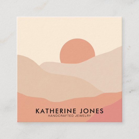 Boho Abstrakt Moderne Minimalistische Visitenkarte (Vorderseite)