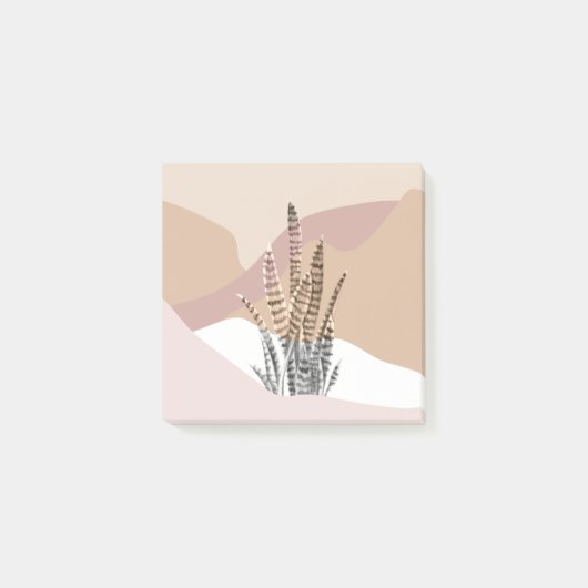 Boho Abstrakt Moderne Sukkulent Post-it Klebezettel (Vorderseite)