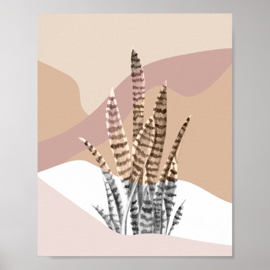 Boho Abstrakt Moderne Sukkulent Poster (Vorne)