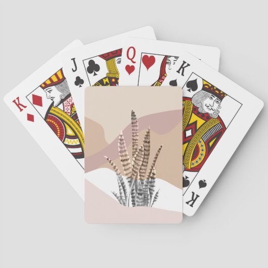Boho Abstrakt Moderne Sukkulent Spielkarten (Rückseite)