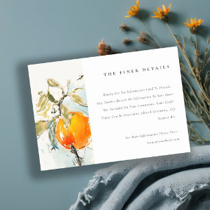 Boho Abstrakt Orange Garden Wedding Details Begleitkarte