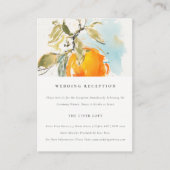 Boho Abstrakt Orange Garden Wedding Empfang Begleitkarte (Vorderseite)