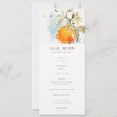 Boho Abstrakt Orange Garden Wedding Program Einladung (Vorderseite)