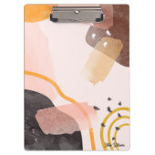 Boho Abstrakt Pattern Individuelle Name Klemmbrett (Vorderseite)