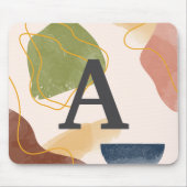 Boho Abstrakt Pattern Mit Monogramm Mousepad (Vorne)