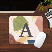 Boho Abstrakt Pattern Mit Monogramm Mousepad