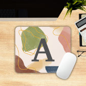 Boho Abstrakt Pattern Mit Monogramm Mousepad