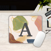 Boho Abstrakt Pattern Mit Monogramm Mousepad