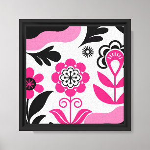 Boho Abstrakt Pink Blume Kunst, Kultur Leinwanddruck