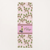 Boho Abstrakt Pink Green Floral Pattern Yogamatte (Vorderseite)