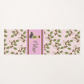 Boho Abstrakt Pink Green Floral Pattern Yogamatte (Vorderseite (Horizontal))