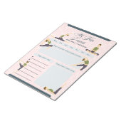 Boho Abstrakt Pink Green Yoga Pose Daily Journal Notizblock (angewinkelt)