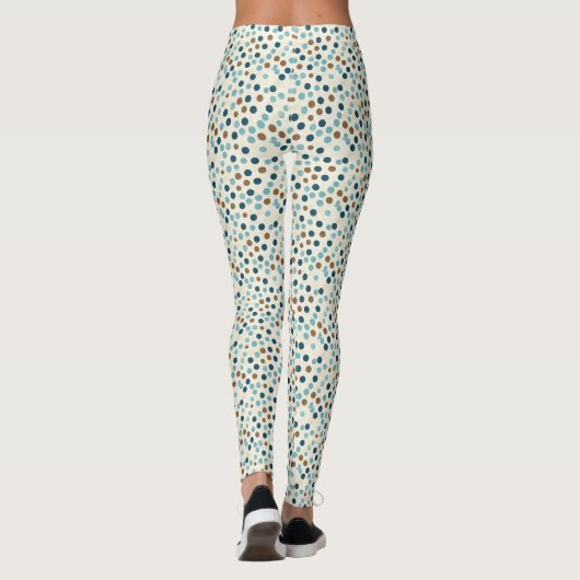 Boho Abstrakt Polka Dot Pattern Leggings (Rückseite)
