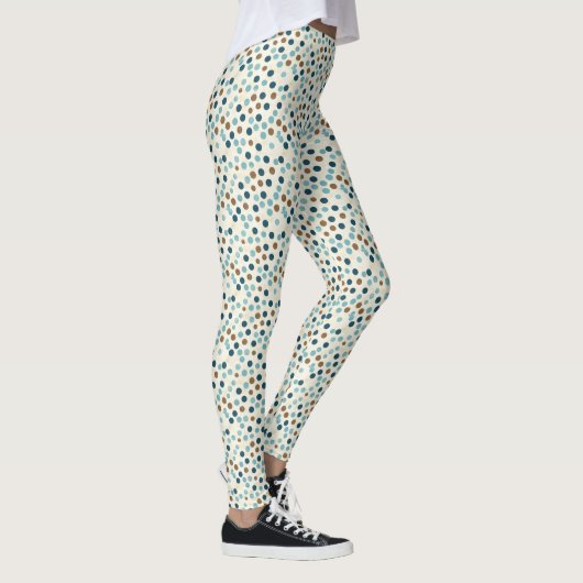 Boho Abstrakt Polka Dot Pattern Leggings (Rechts)
