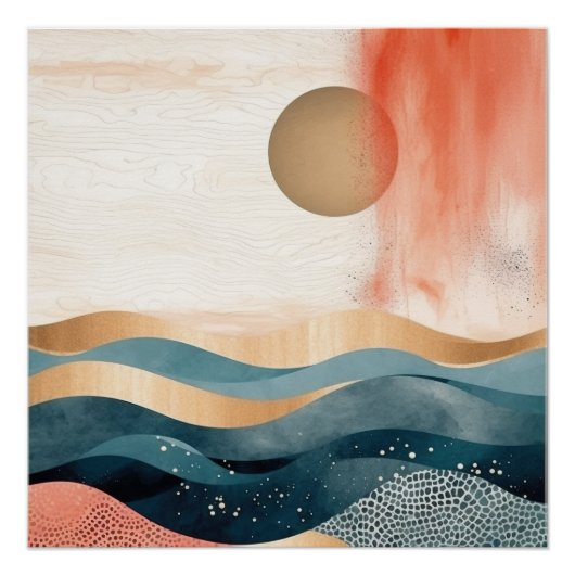 Boho Abstrakt Poster (Vorderseite)