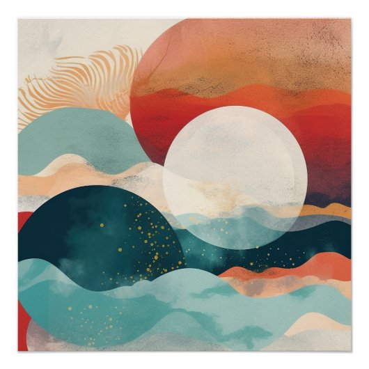 Boho Abstrakt Poster (Vorderseite)