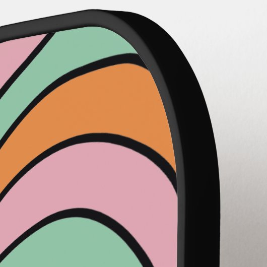 Boho Abstrakt Retro Personalisiert Pickleball Schläger (Linke Seite)