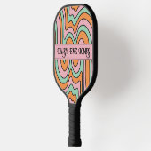 Boho Abstrakt Retro Personalisiert Pickleball Schläger (Links)
