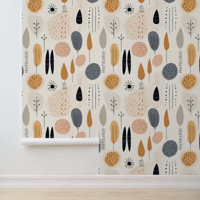 Boho Abstrakt Retro Populäre Sammlung Tapete (Anwendung)