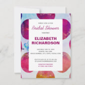 Boho abstrakt rosa Aquarell Brautparty RSVP Karte (Vorderseite)