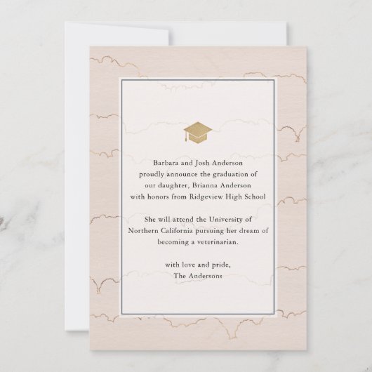 Boho Abstrakt Shapes Arch Abschluss Ankündigung (Rückseite)