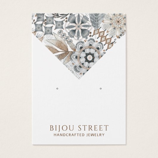 Boho Abstrakt Shapes Earthy Earring Display Card (Vorderseite)
