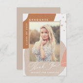 Boho Abstrakt Shapes Foto Abschluss Vielen Dank Dankeskarte (Vorne/Hinten)