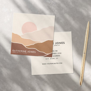 Boho Abstrakt Simple Modern Business Card Quadratische Visitenkarte