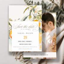 Boho Abstrakt Sketchy Orange Garden Wedding Foto