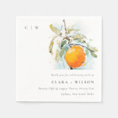 Boho Abstrakt Sketchy Orange Garden Wedding Serviette (Vorderseite)