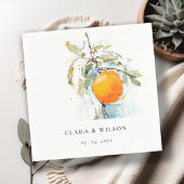 Boho Abstrakt Sketchy Orange Garden Wedding Serviette