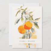 Boho Abstrakt Sketchy Orange Probe Dinner Einladung (Rückseite)