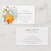 Boho Abstrakt Sketchy Orange Vielen Dank für Ihre Visitenkarte (Vorne/Hinten)