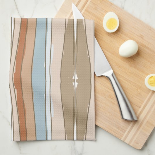 Boho Abstrakt Stripes Geschirrtuch (Viertel Falte)