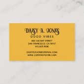 Boho Abstrakt Sun Rays | Retro Visitenkarte (Rückseite)