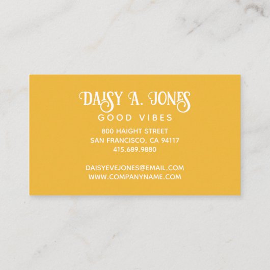 Boho Abstrakt Sun Rays | Retro Visitenkarte (Rückseite)